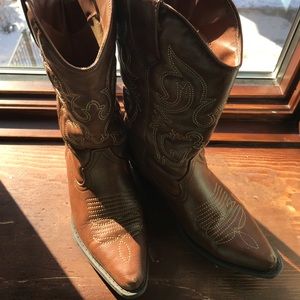 Brown cowboy boots